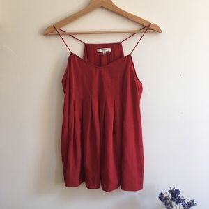 Madewell Red Pleated Spaghetti Tank small